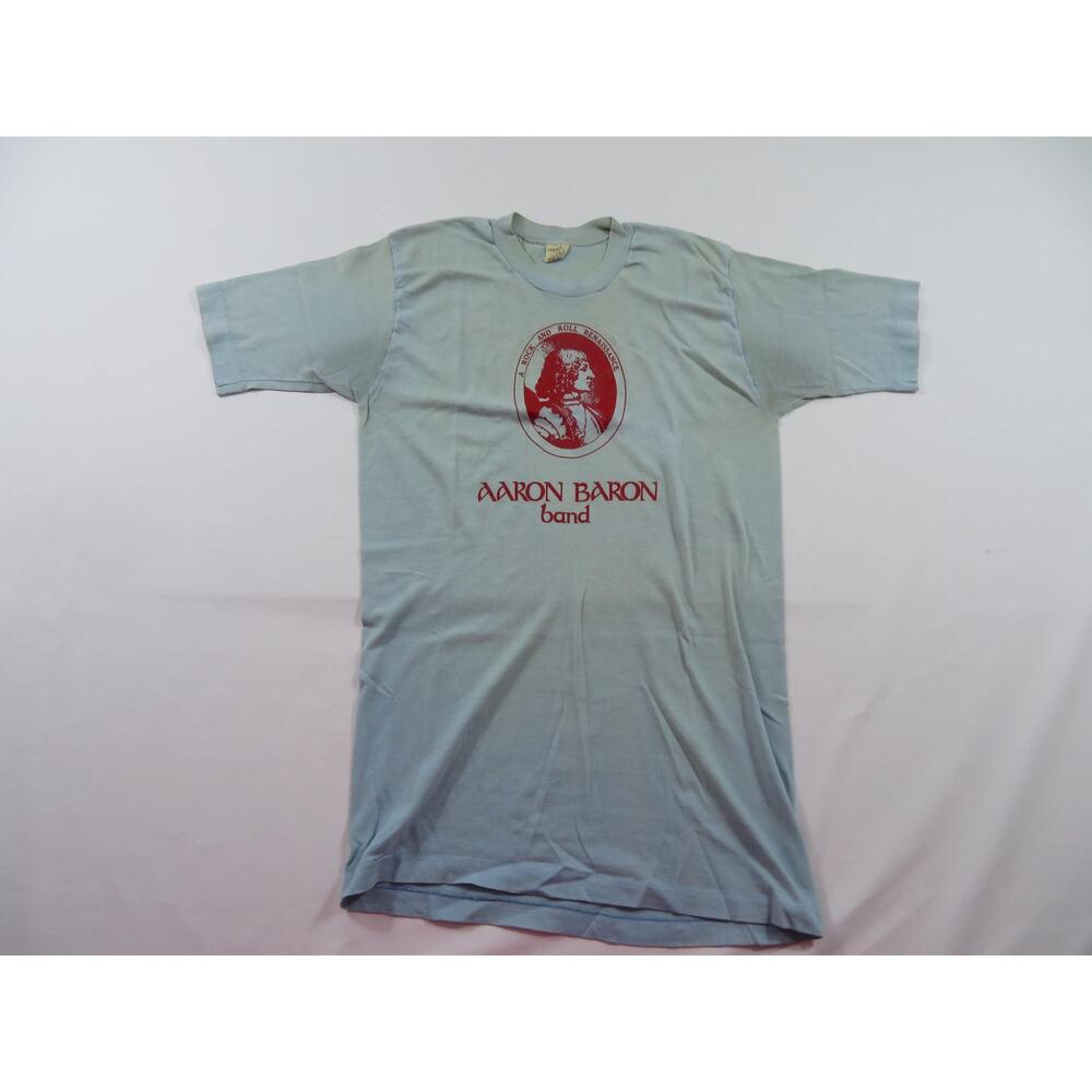 Aaron Baron Band Rock And Roll Renaissance Blue T-shirt Sz M 1970s